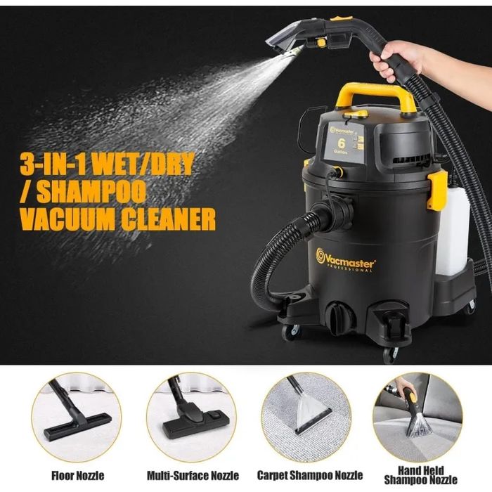 Мощна 3-в1 прахосмукачка Vacmaster перяща , сухо , мокро