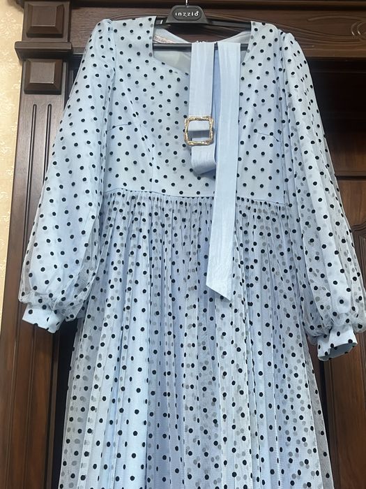 Вечернее платье для выпускников школы размер 48-й голубого света