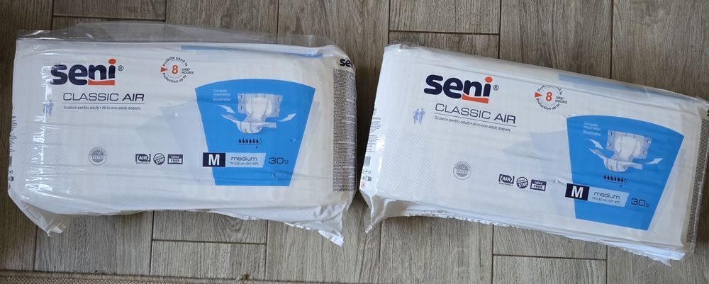 Seni Classic Air Medium, 2×30 bucati, scutece adulti