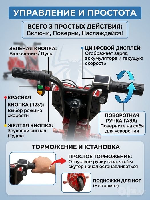 Детский Электро Дрифт-Карт (Drift Trike) — Новый! 250W / до 100 кг