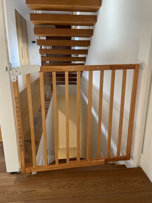 Poarta de siguranta lemn Childhome Maestro 73.5-104 cm Natural