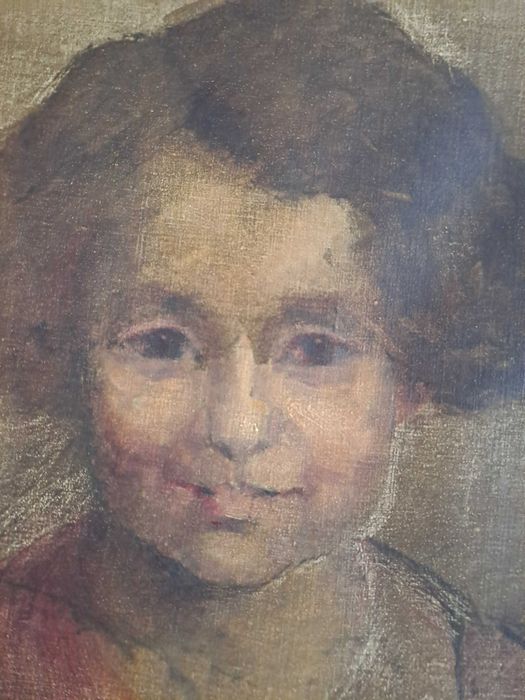 tablou vechi pictura pe panza 36/42 cm semnat Cornelia Emilian