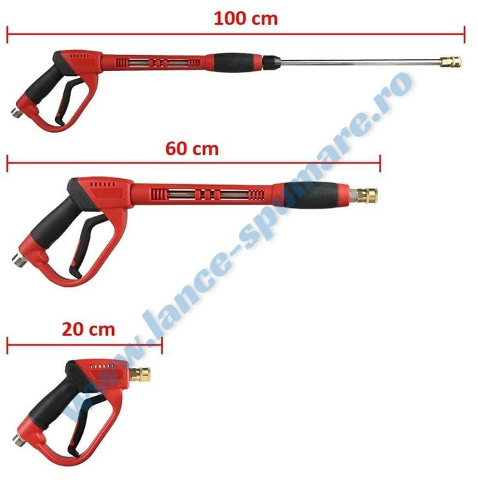 Set pistol presiune aparat spalat si lanci apa + set 5 duze