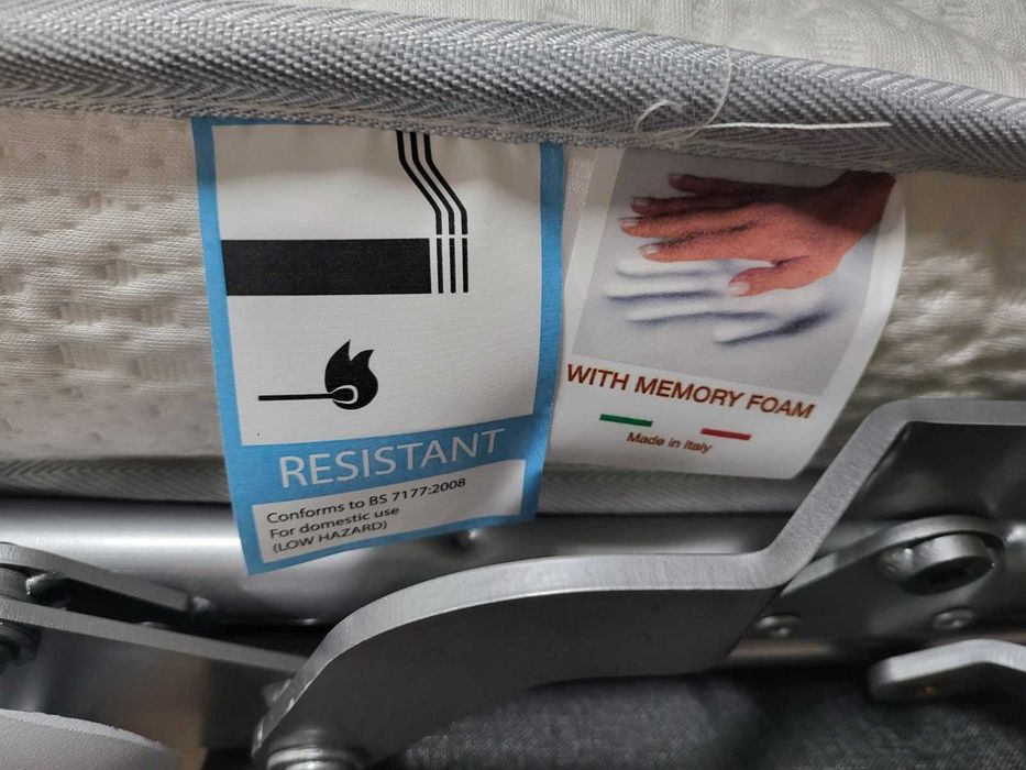 Сив комплект от плат диван тройка с функция сън, фотьойл и табуретка