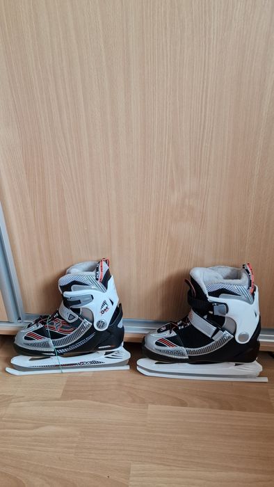 Patine de gheață FILA reglabile 35–38, băieți / bărbați, stare foarte