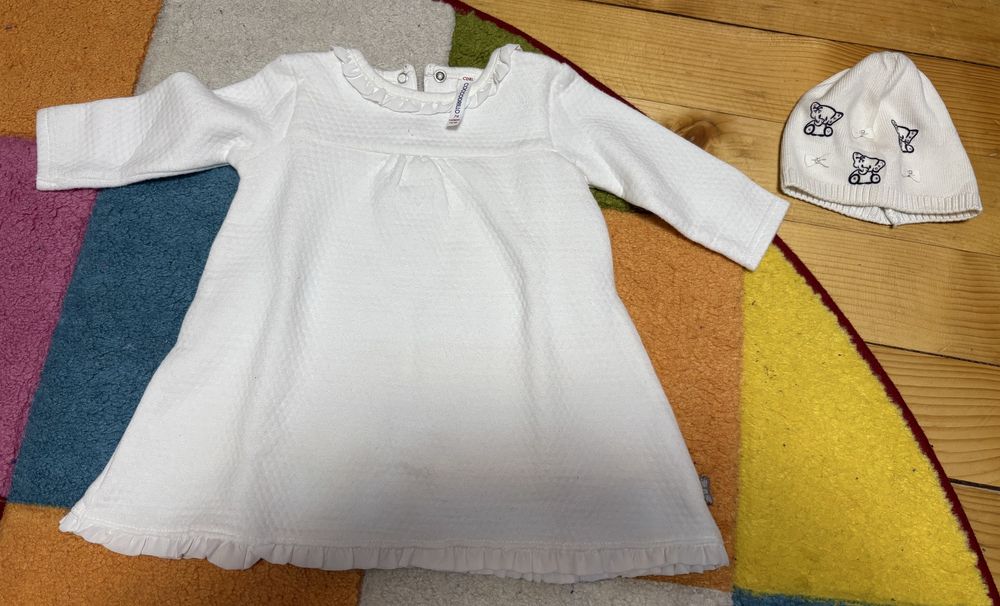 Rochita toamna/iarna Coccodrillo marimea 74, 6-9 luni cadou caciulita