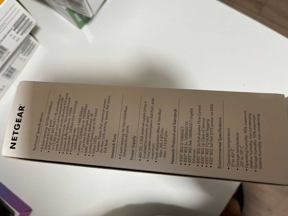 SWITCH NETGEAR 8 Ports Model: GS108 PE  Ethernet Smart Managed