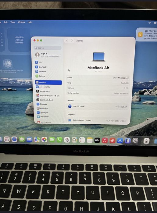 MacBook Air M1 8/256 96%