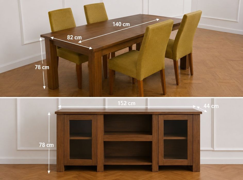 Masa dining cu 4 scaune