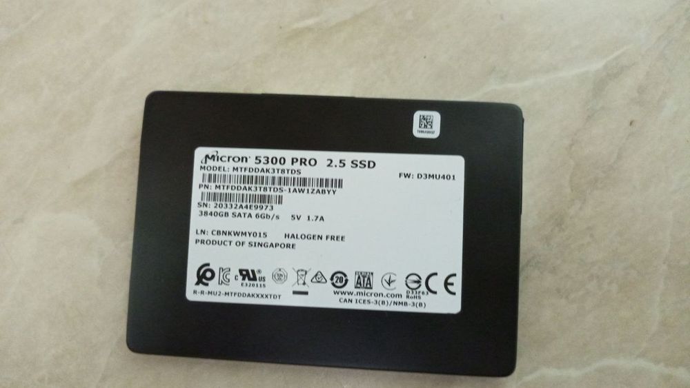 SSD sata MICRON 5300 pro 3480gb
