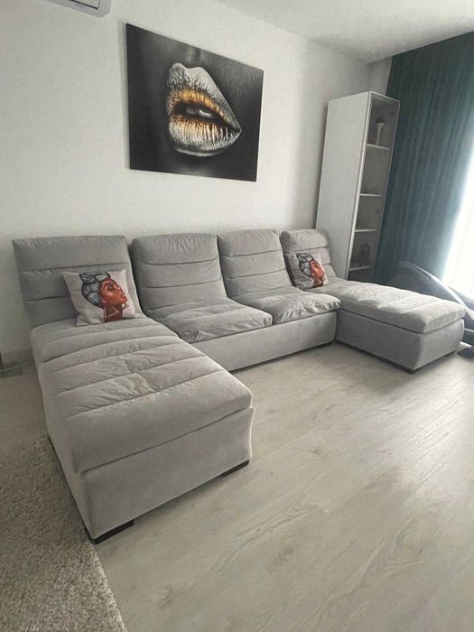 Canapea modulara,  din perne realizate dintr-un mix de puf de gasca, 285 x 170 cm.,  utilizat stare foarte buna