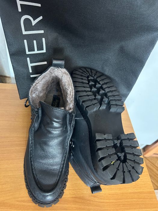 Зимние ботинки кожаные