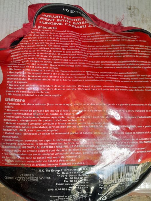 Chilipir,set cabluri pornire auto,max 210 A.