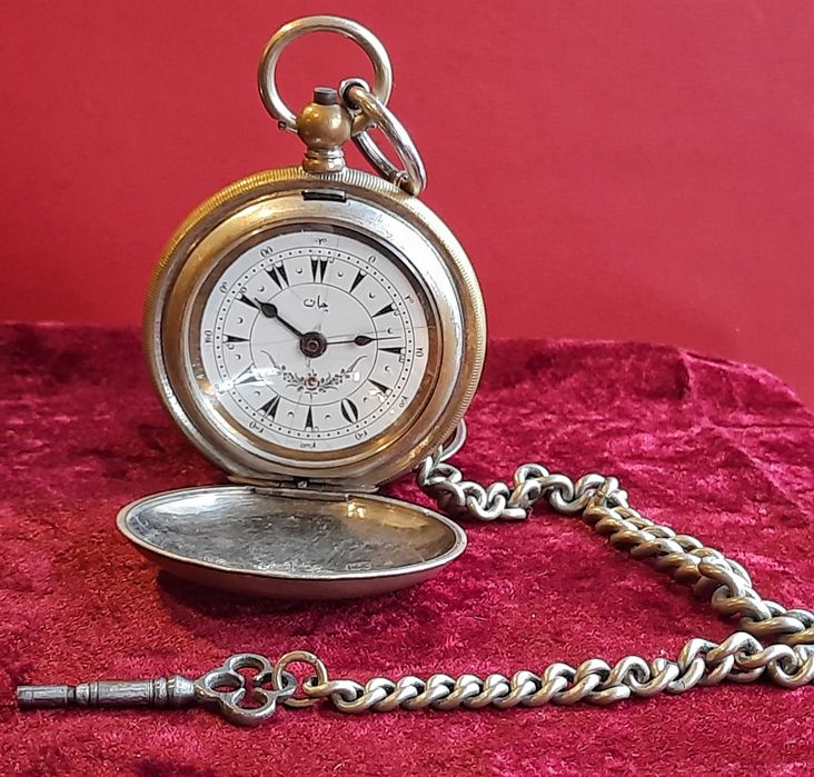 Старинен Османски джобен часовник с кюстек и ключ