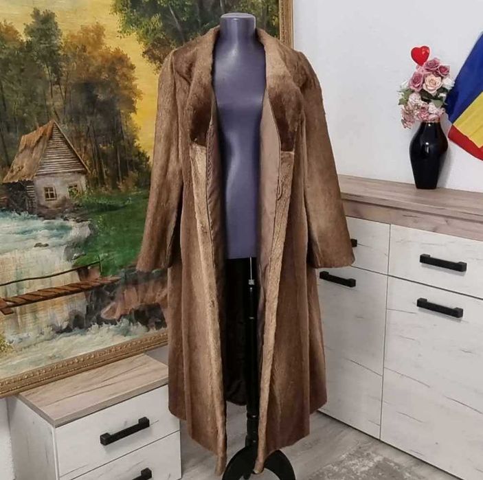 Haina din blana naturala de castor S/M/L/oversize (nu vizon)