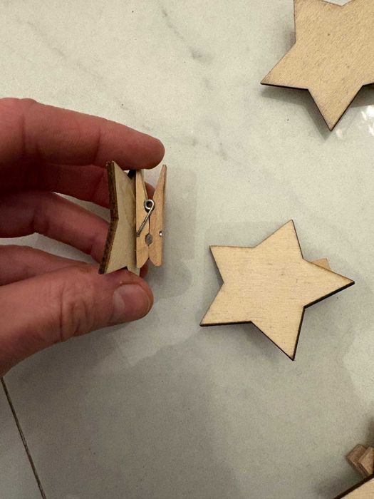 Set 5 stele lemn vechi Germania anii 70 80 pentru brad Craciun