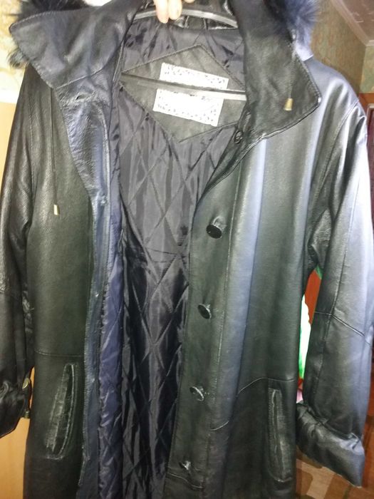 кожаное пальто утеплённый, кожа