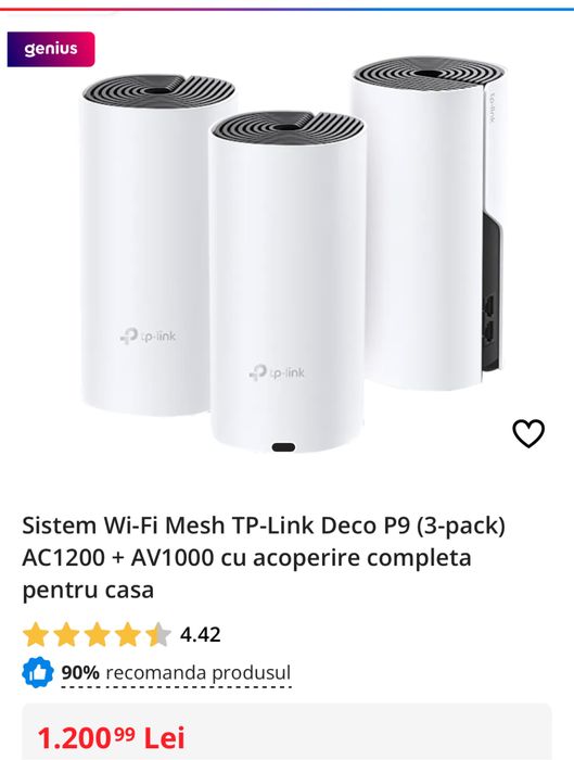 Wi-Fi Mesh TP-Link Deco P9 (3-pack). Sigilat, transport ZERO OCAZIE