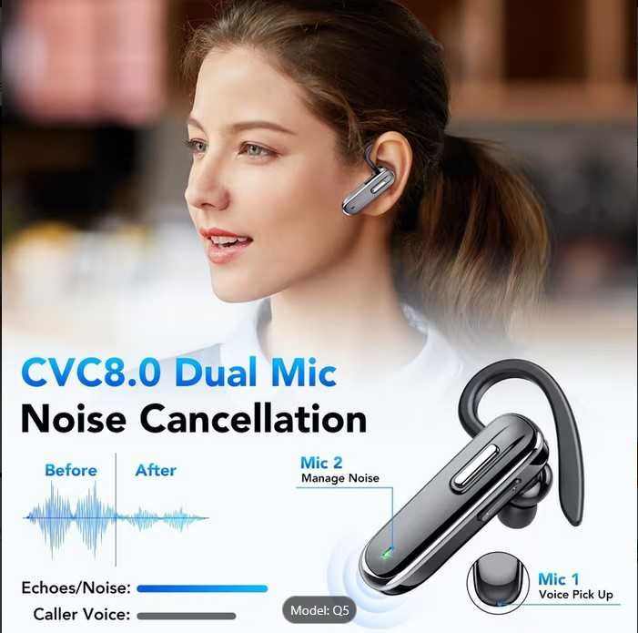 Нови безжични слушалки с Bluetooth за смартфон или друго устройство с 2 микрофона за изключителен звук