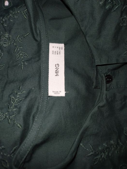 Темно-зелёное короткое платье Mango