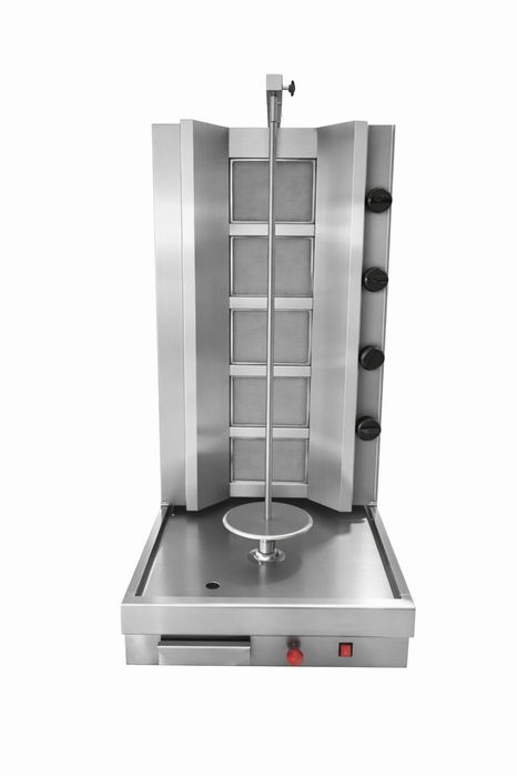 Rotisor profesional pentru shaorma, kebab, din inox, cu 5 arzătoare