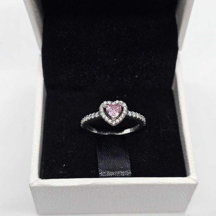 Inel Pandora Inimă Roz - Argint 925, in cutie
