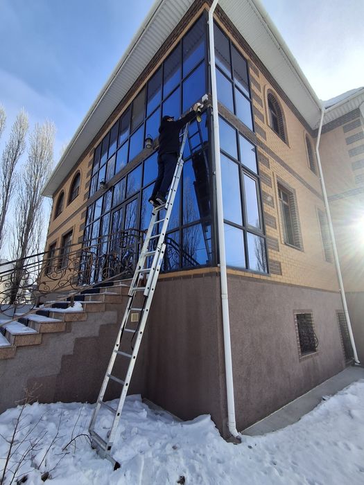Аренда прокат лестница трехсекционный алюминиевый. Баспалдак стремянка