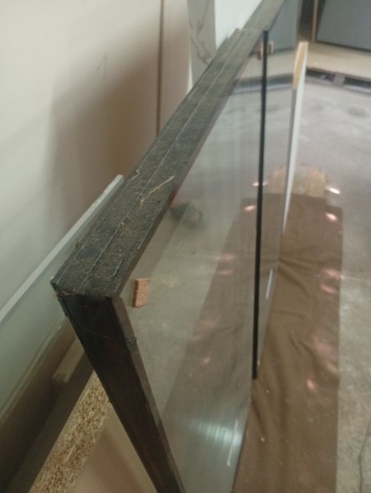 Geam termopan nou tripan profil PVC culoare gri antracit