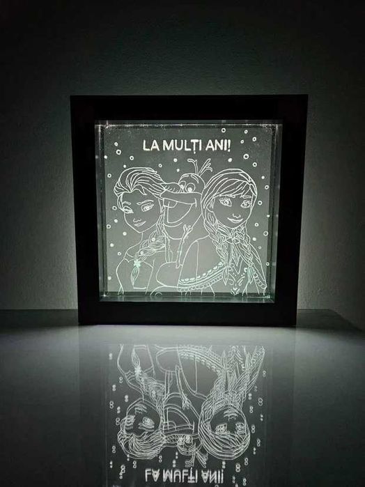 Lampă LED - La Mulți Ani - FROZEN - ELSA, ANA & OLAF - Gravata Manual