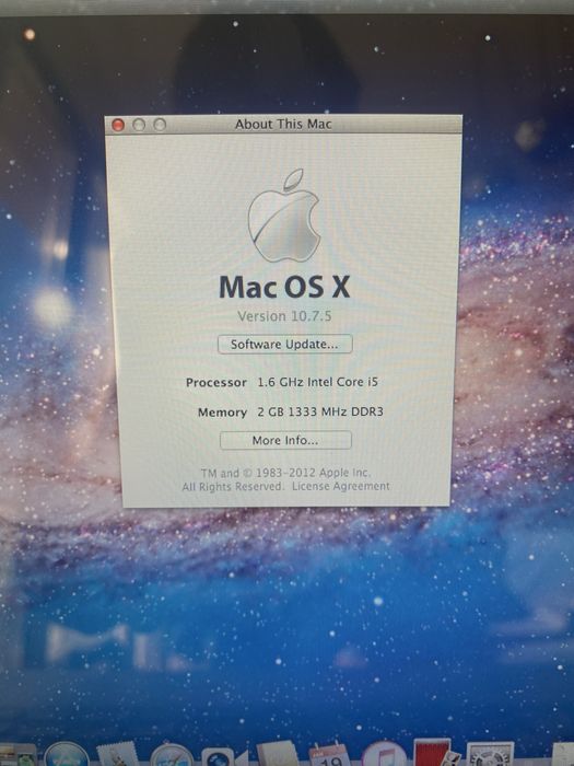 MacBook Air (11-inch, Mid 2011) model: A1310