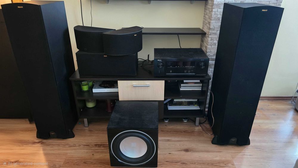 5.1 аудио система за домашно кино Klipsch R-28F, R-14S, R-25C, Denon AVR X2200W, Dali Subwoofer E-12F