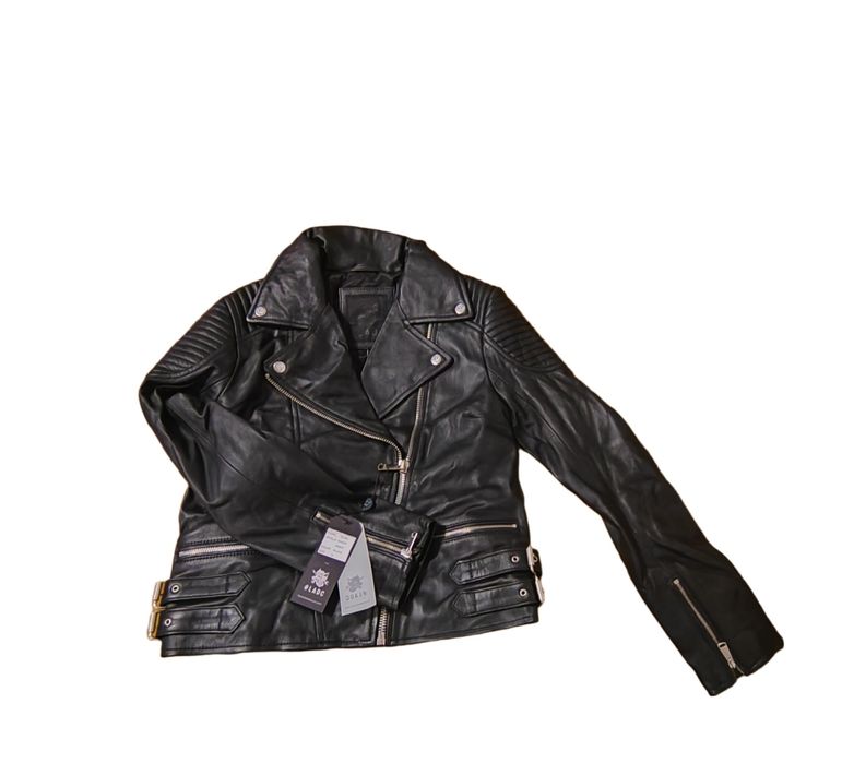 Geaca de piele naturala neagra LADC Paris, mas M