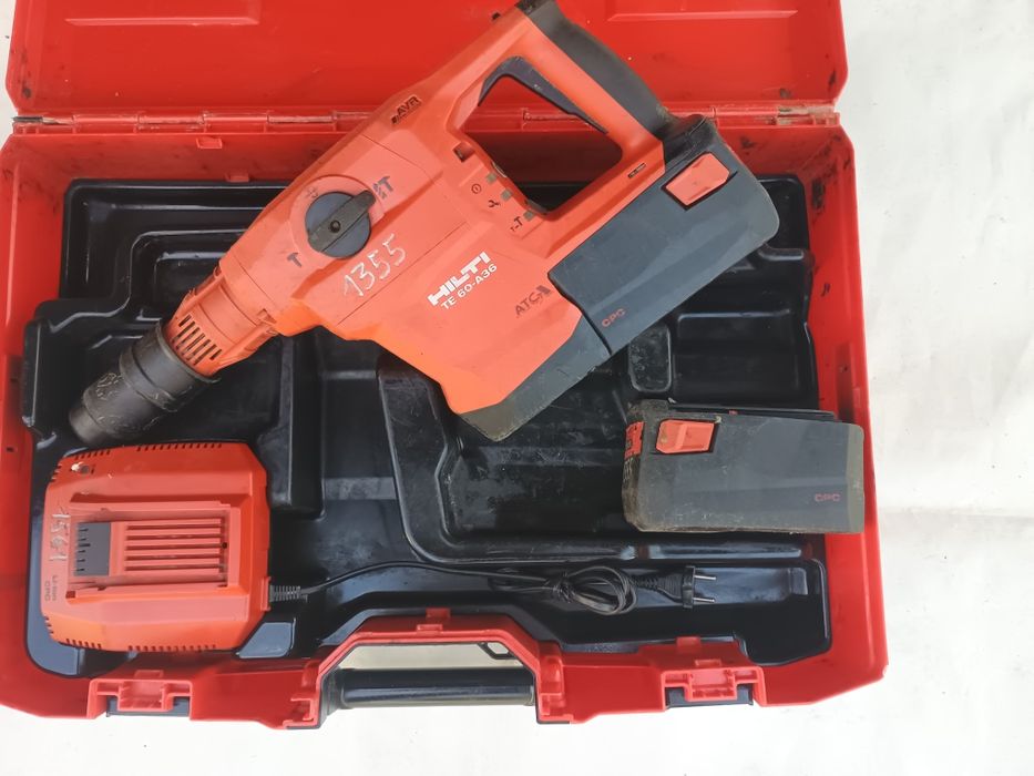 Rotopercutor hilti te60 a36 2 baterii 9 ah,încărcător și cutie