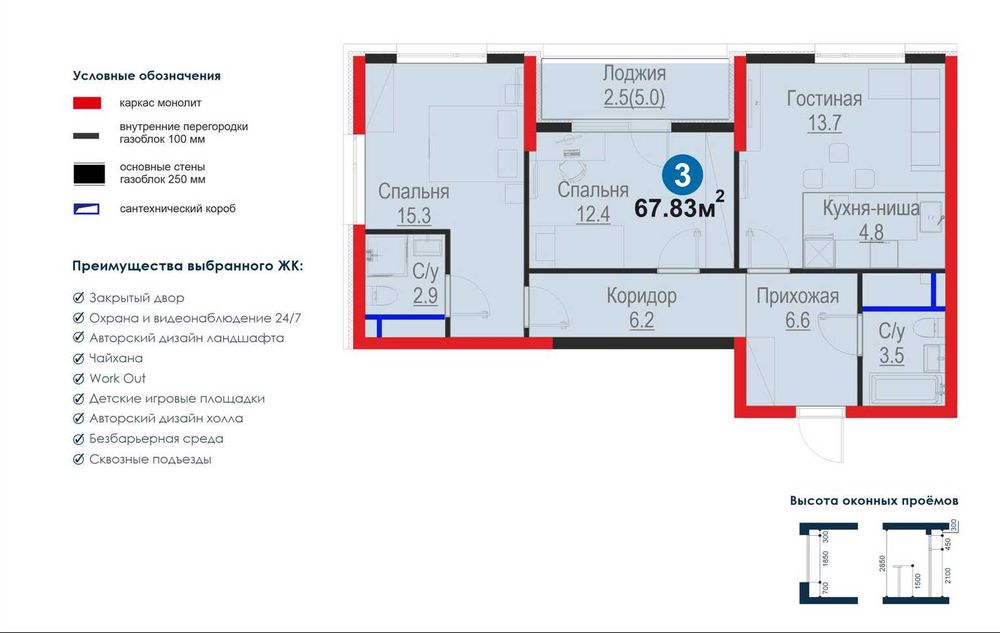 Novostroyka, 3 xona, ЖК Yangi Baxt, Rohat (XS)