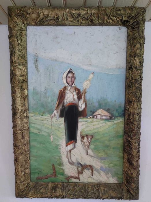 Vand Tablouri vechi pictate in panza,anii 1935-1936