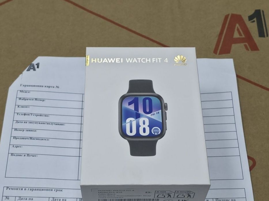 КАТО НОВ 1.82 " Huawei watch FIT 4 A1 Гаранция 2027г. Black | Черен