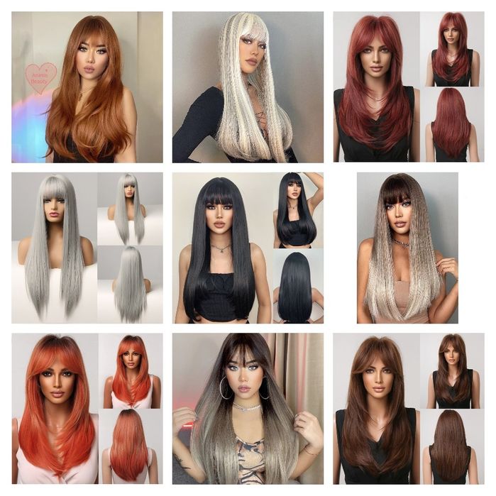 Peruci lungi drepte, diverse culori, NOI, de la 60  cm, peruca ieftina