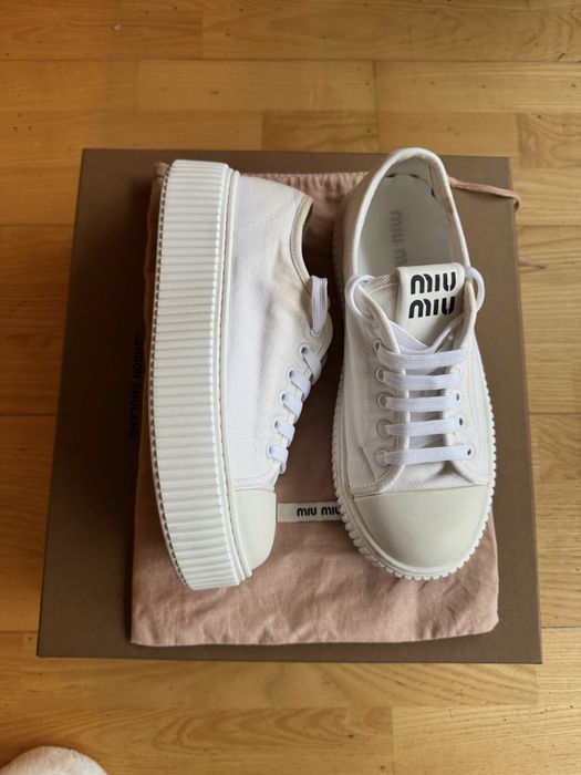 Sneakers Gabardine – Platformă Albă