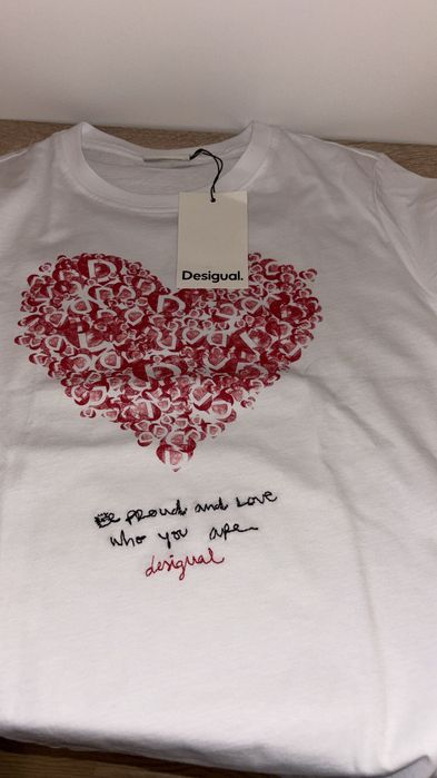 Tricou Desigual red heart NoU original