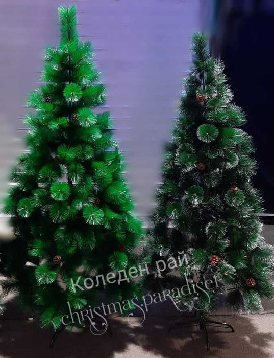 Бял връх Коледна Елха 120см/ 150см /180см 210см Метална Стойка