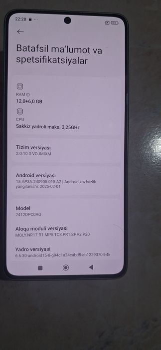 Poco X7pro 12/512 yaqinda olingan