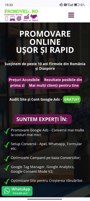 Creare Site Pret 690 lei gata in 3 zile. Specialist Google. Tot Inclus