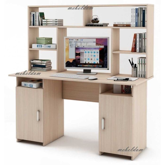 Бюро 143см. с надстройка и 2 плавни врати(код-1160)