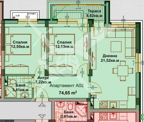 Тристаен апартамент в Айтос 1001 - 29402 - 2