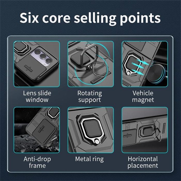 Удароустойчив кейс ringcase с капак за xiaomi redmi 15 4g