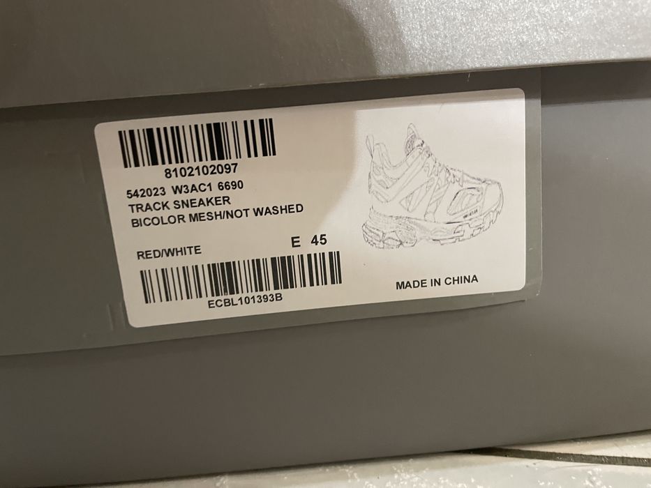 Balenciaga track white/red оригинални