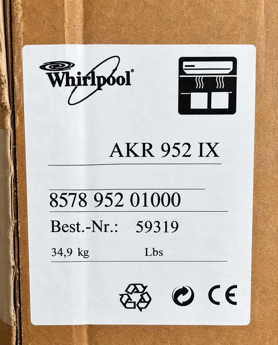 Hota decorativa de perete WHIRLPOOL AKR 952 IX - 120 cm - inox