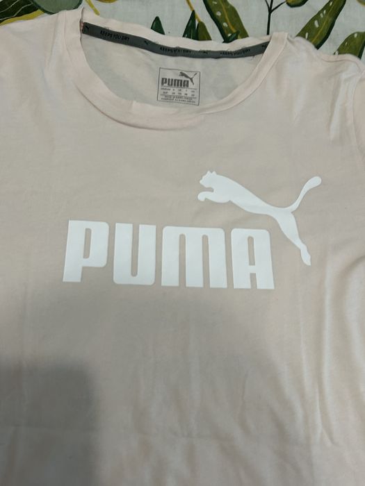 Tricou PUMA damă roz pudrat, mărimea S (36), ușor transparent