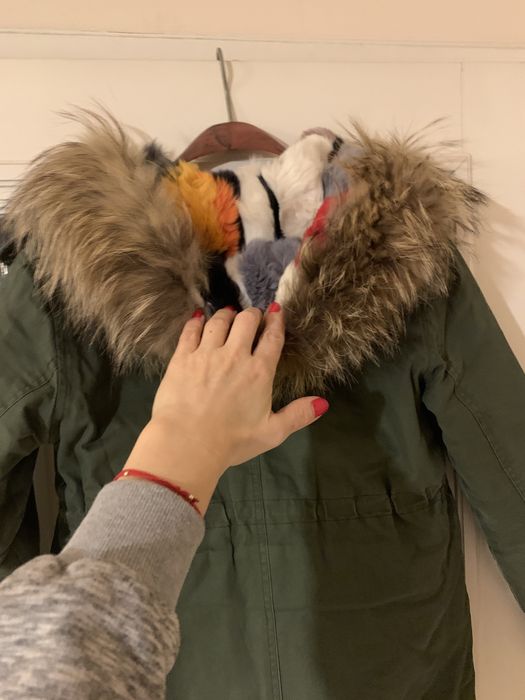 Парка - Естествен косъм 2 в 1 елек и парка