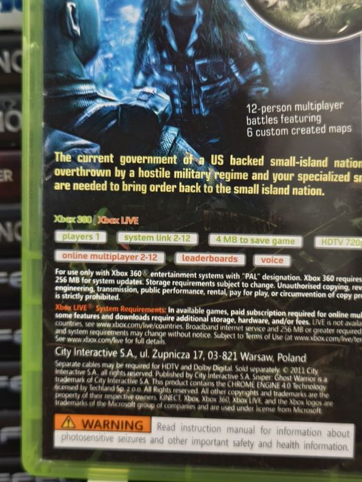 Joc/jocuri Sniper Ghost Warrior Xbox360/Xbox One